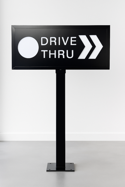 Double Sided Drive-Thru Sign – Aluminum & Metal with Lightbox