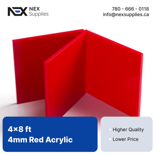Red Acrylic Sheets - 4mm/ 3mm