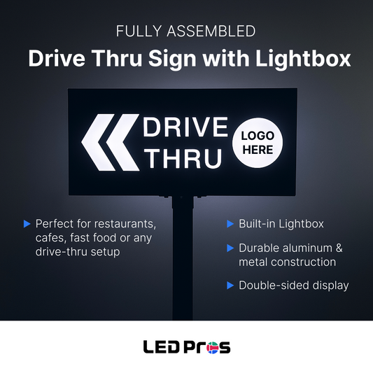Double Sided Drive-Thru Sign – Aluminum & Metal with Lightbox