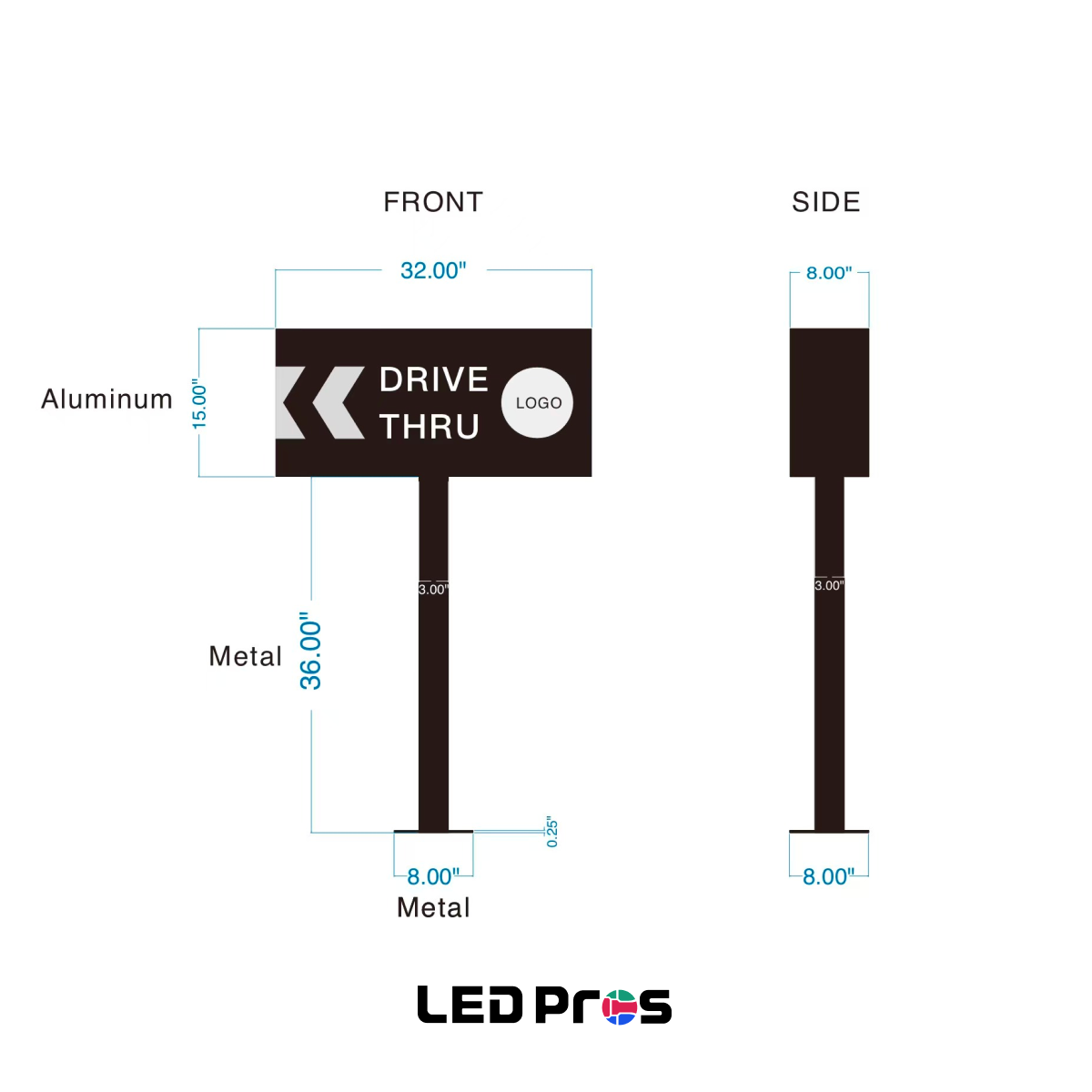 Double Sided Drive-Thru Sign – Aluminum & Metal with Lightbox